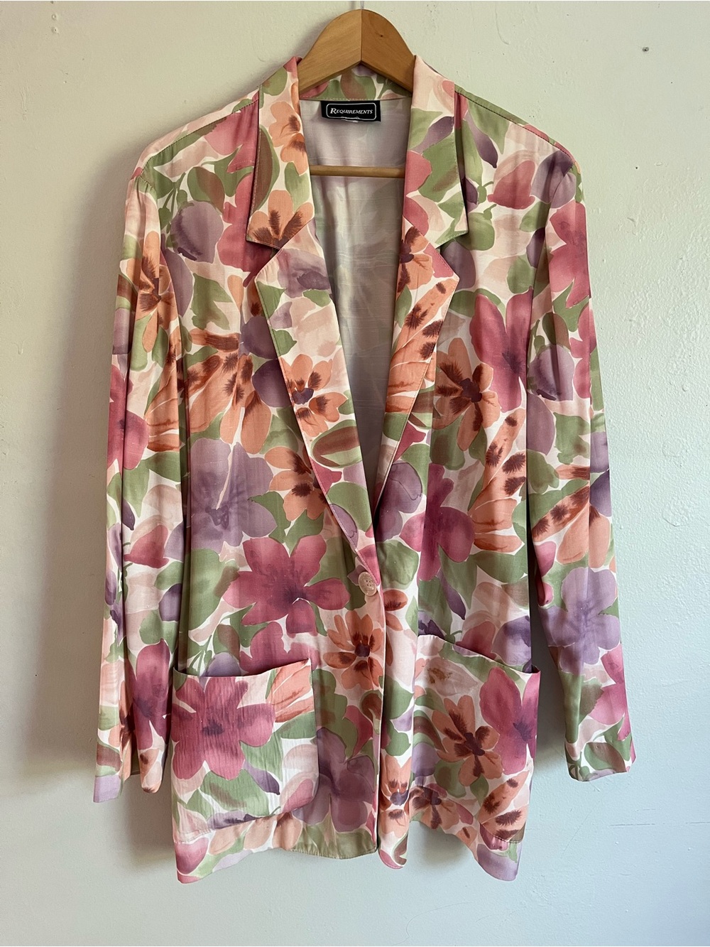 Requirements Floral Blazer Jacket in Pink, Lavender & Green